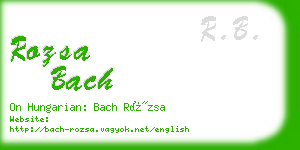 rozsa bach business card